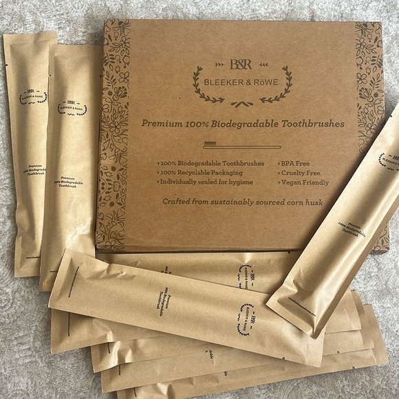 Brand New 10-Pack Biodegradable Eco-Friendly Toothbrushes Individually Sealed - Picture 13 of 13